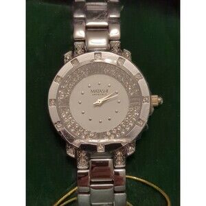 Matashi Crystal 18K White Gold Plated Women's Watch NEW